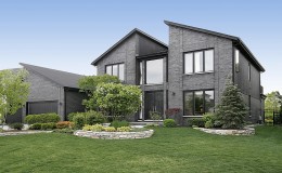 Modern gray brick home